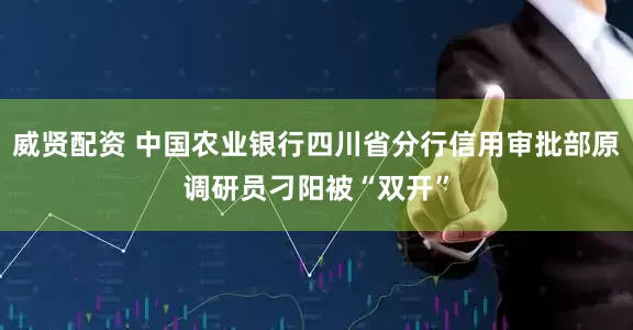 威贤配资 中国农业银行四川省分行信用审批部原调研员刁阳被“双开”